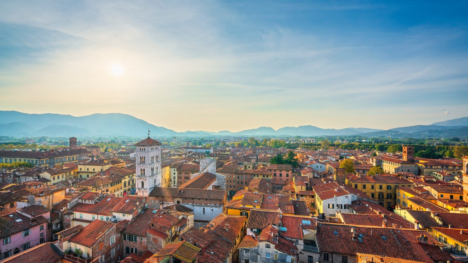 The rooftops of Lucca seen from above